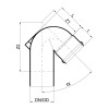 Отвод с разворотом канализационный POLO-KAL NG, 110 х 45* Poloplast 02145
