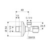 Угловой вентиль 1/2'' х 1/2'' Schell Comfort 052170699